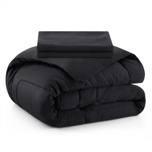 Satin Silky Quilt Super Soft Microfiber Bedding Comforter Set King or Queen Size - Picture 1 of 13