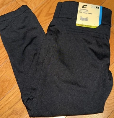 CHAMPRO Girls' Standard Softball Pants, Black, Large - Image 1 of 4