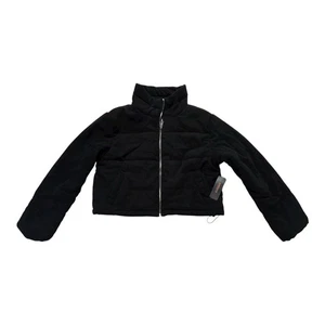 Ambiance Corduroy Zip Up Crop Jacket Womens Large Black w/tag - Picture 1 of 7