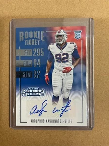 2016 Panini Contenders Rookie Ticket Auto Adolphus Washington Bills. - Picture 1 of 2