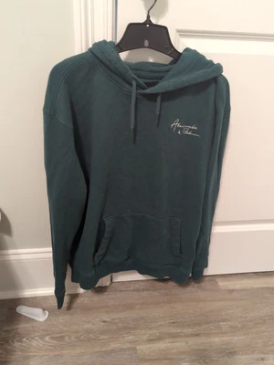 Abercrombie Fitch Sweater Mens Medium Sweatshirt Green Hoodie Pullover Adult M - Image 1 of 4