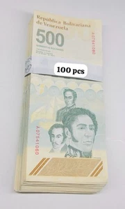 VENEZUELA 500 DIGITALES qty 100 2023 CIRC 500 miliardi bolivar USATO 1 pacchetto USA - Foto 1 di 4