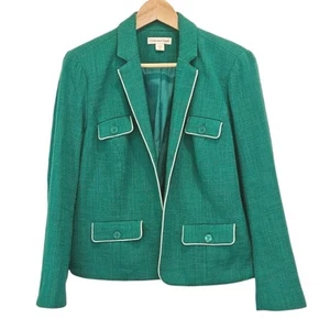 Coldwater Creek Damen Blazer Tweed Sakko Kelly Grün Größe 10 - Bild 1 von 8