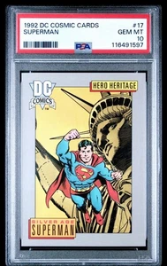 1992 IMPEL DC COSMIC CARDS #17 SILVER AGE SUPERMAN PSA 10 GEM MINT - Picture 1 of 2