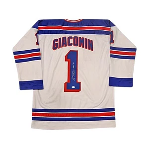 Eddie Giacomin Rangers Autogramm signed beschriftet Pro-Style Trikot (JSA Auth) - Bild 1 von 5