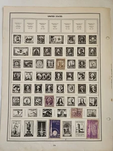 9 Vintage United States Stamps 1 Cent To 7 Cent Album Page Front And Back - Picture 1 of 7