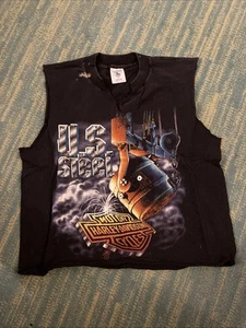 Vintage Harley Davidson US Steel * CUT THRASH * Holoubek 1988 T-shirt Medium - Picture 1 of 5