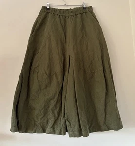 Alpha 60 Ladies Pants Size S Small Khaki Green Structured Extra Wide Leg Crop - Picture 1 of 15