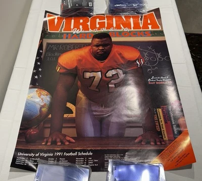 1991 Virginia Football Schedule Hard Blocks Poster 18x24 - Image 1 of 4
