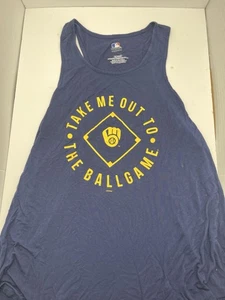 MLB Baseball Tank Top Take Me Out To The Ball Game Milwaukee Brewers Women XL - Picture 1 of 7