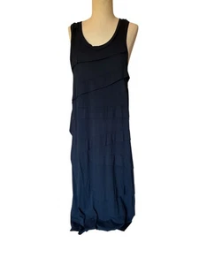 Clu Tank Dress Womens Size M Black Cotton Sleeveless Tiered Ruffle Pleated Dress - Picture 1 of 4