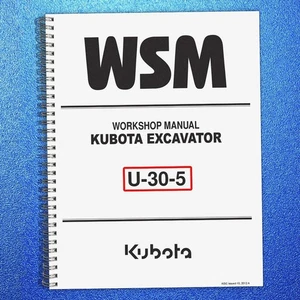 KUBOTA U-30-5 EXCAVATOR WORKSHOP MANUAL - STEEL COIL BOUND - STURDY COVERS - Picture 1 of 9
