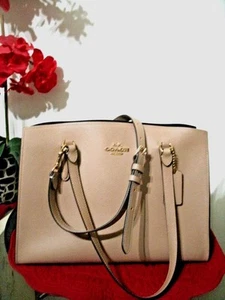 Coach Tatum No. 4078 Beautiful Large Tan Leather Shoulder Bag Cross-Body EUC!! - Picture 1 of 14