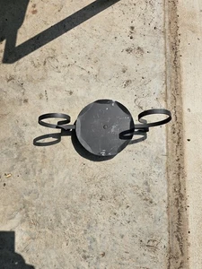 Vintage Mannheim Crest Candle with Black Wrought Iron Spiked 3 Legged Holder - Picture 1 of 4