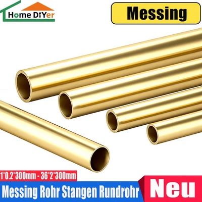 Messing Rohr Stangen Rundrohr Länge 0.3m Durchmesser 1-40mm，0.2-2mm Wandstärke - Bild 1 von 4