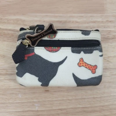 Dooney and Bourke Blanco "Scottie" Llavero Monedero Monedero Foto 1 de 4