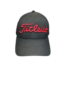 Titleist Men's Tour Performance Fabric Golf Cap Hat Dark Gray with Red Lettering - Picture 1 of 9