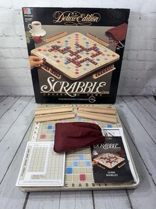 Scrabble Deluxe Edition Drehteller komplett 1989 #4034 Mahagoni Fliesen - Bild 1 von 5