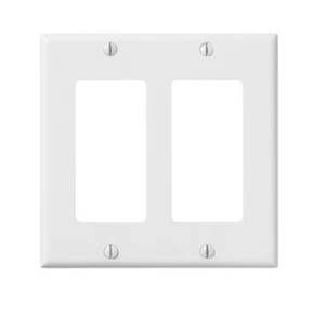 (50 pc) *NEW* Decorator 2-Gang Wall Plate Cover WHITE Decora Lexan Wallplates - Picture 1 of 1