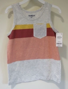 NWT OshKosh Stripe Pocket Tank Top Shirt Boy's Size 10 - Picture 1 of 1