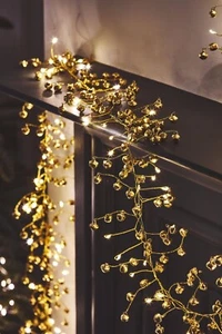 Golden Bells Garland 72 LED Indoor Light Chain Battery Powered Lifestyle London - Picture 1 of 8