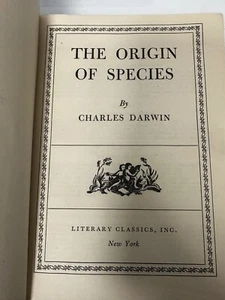 Charles Darwin The Origin Of Species Literary Classics Inc. Undated Vintage Book - Foto 1 di 9