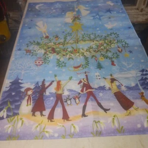 Festive Snowman People Pengiuns Kim Martin Garden Decorative Flag Evergreen - Picture 1 of 5