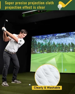 Ultra Clear Golf Simulator Impact Screen Practice Garage Swing Training 118x78" - Picture 1 of 7