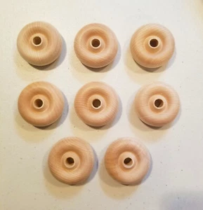 8 Pieces 2" Wooden Craft Hobby Project Wheels Raised w/ Center Hole  NEW - Picture 1 of 7