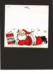 Vintage Santa Reading The Night Before Christmas Book Card - Coronation - Picture 1 of 2