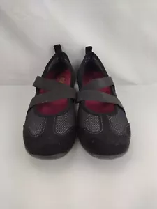 Munro Womens Zip Mary Jane Flat Shoes Black Round Toe Elastic Strap Slip Ons 8.5 - Picture 1 of 11