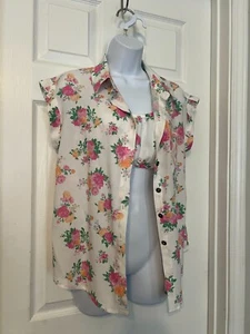 CONJUNTO TOP CAMISA Y TUBO FLORAL BLANCO SIN LÍMITES TALLA M - Imagen 1 de 11