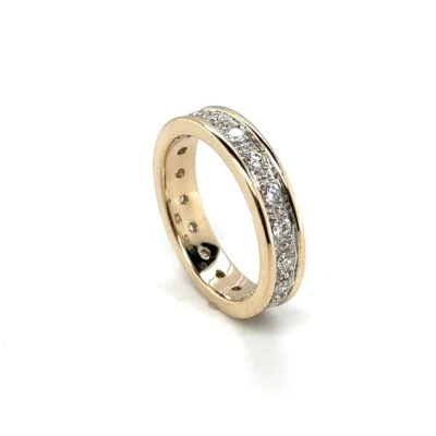 Kendra Scott Drew 14k Yellow Gold 4mm Band Ring With Natural Diamonds Size 5 - Image 1 of 3