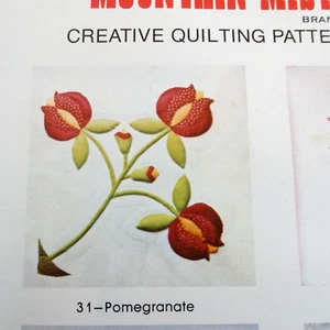 Mountain Mist Quiltmuster 31 Granatapfel Blume Kunststoff Vorlagen Neu Vintage - Bild 1 von 5