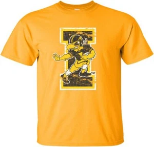 Football Herky in I - Iowa Hawkeyes Gold t-shirt - Picture 1 of 9