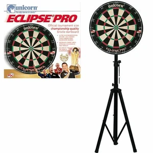 Darts Travel Stand Tripod Board Holder + Unicorn Eclipse Pro 1 PDC Dartboard - Picture 1 of 1