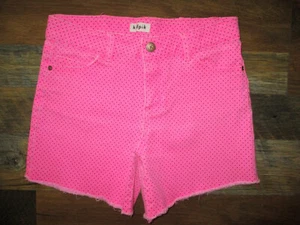 Pantalones Cortos KidPik Niña Talla 10 Rosa con Lunares Negros Dobladillo Deshilachado Ajustable Pestaña Cintura Usados en Excelente Condición - Imagen 1 de 3