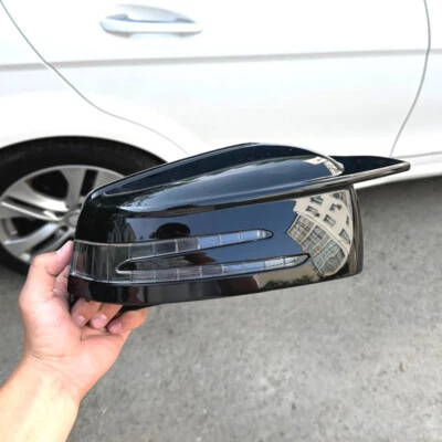Tapas de cubierta de espejo retrovisor negro brillante para Mercedes Benz Clase A C S W221 W204 W176 Foto 1 de 4