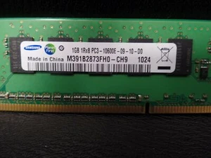 Samsung Memory Ram 1GB 1Rx8 PC3-10600E Server M391B2873EH1-CH9 500208-562 - Picture 1 of 3