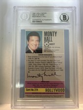 1991 Starline Hollywood Walk of Fame Monty Hall Signed Card BGS Authentic Auto