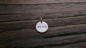 Personalised Hand Stamped Name Charm Pendant 12mm Disc with Jump Ring - Picture 1 of 10