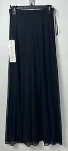 NEW Tadashi Collection Maxi Skirt Women 6 Black A-Line Lined Nylon Blend $145 B9 - Bild 1 von 9