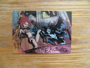 1996 VINTAGE WILDSTORM AVENGELYNE CARD SIGNED BY TOMMY LEE EDWARDS, WITH POA