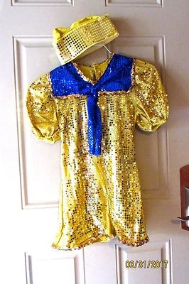 Disfraz Marinero Náutico Niños Danza Teatral Halloween Dorado Azul Foto 1 de 4