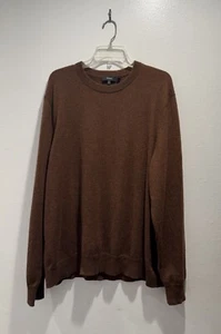 Theory Men’s Size XXL Pullover Cashmere Sweater Hilles Crew Brown Long Sleeve - Picture 1 of 7