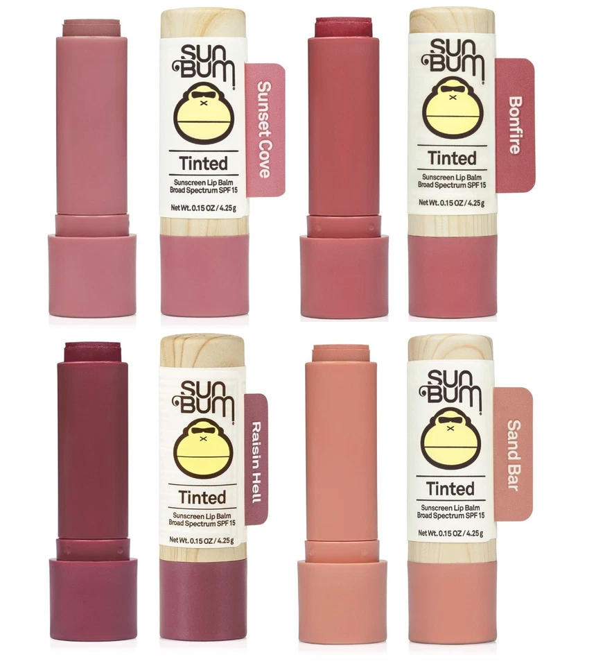 Sun Bum Tinted Lip Balm SPF 15, UVA/UVB, Sensitive Skin Safe - YOU CHOOSE COLOR! - Image 1 of 1