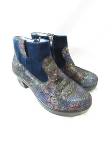 Women's ALEGRIA Hayden Beauty Blur Ankle Boots Blue Velvet Sz 36 US 6 6.5 M - Picture 1 of 12