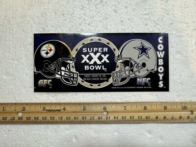 Pegatina de parachoques de los Dallas Cowboys del Super Bowl XXX de los Pittsburgh Steelers de 1996 Foto 1 de 3