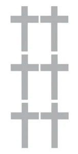 Cross Stickers Sticker Metallic Silver 2 Inch DC27-090 - Picture 1 of 1