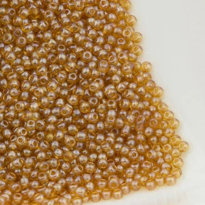 Vintage Tschechische Rocailles Rund 11/0 Transparent Topas Glanz 20g 10644057 - Bild 1 von 3